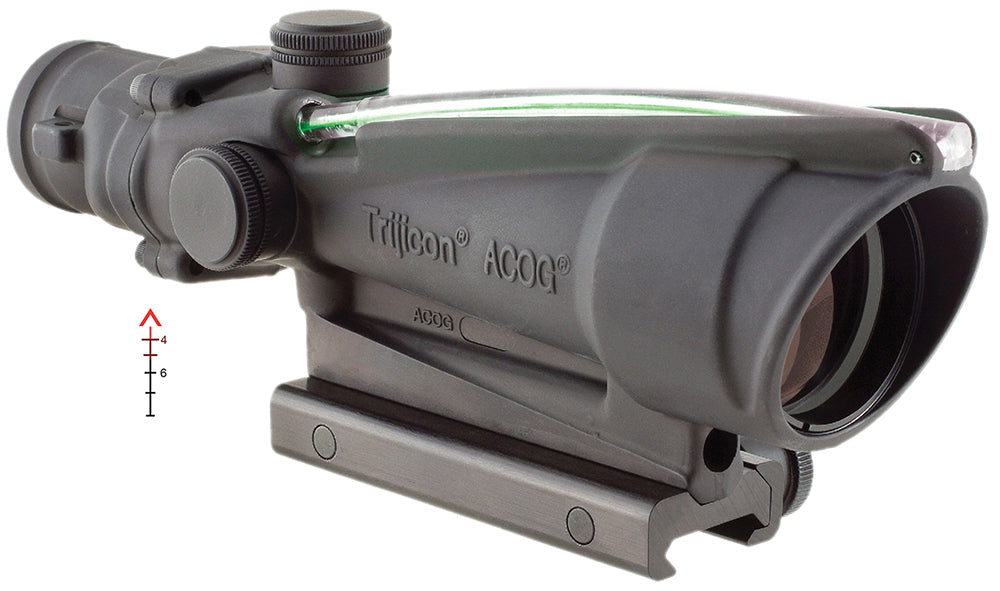 Trijicon ACOG 100144 Black Hardcoat Anodized 3.5x35mm Fixed Scope Illuminated Green Chevron .308/7.62 BDC