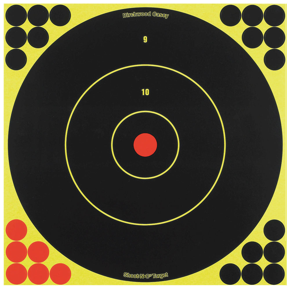 Birchwood Casey 34012 Shoot-N-C 12" Reactive Bullseye Self-Adhesive Targets with Pasters 5 Pack