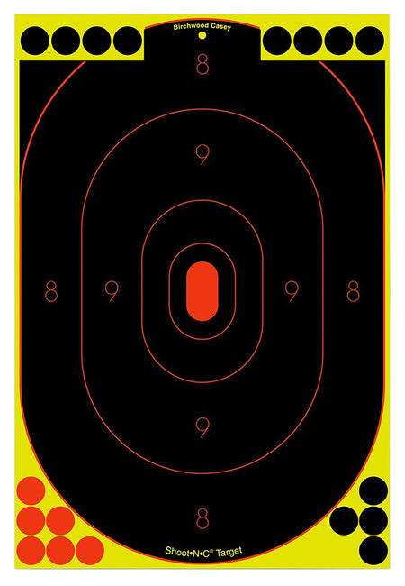 Birchwood Casey 34605 Shoot-N-C 12"x18" Reactive Silhouette Self-Adhesive Targets with Pasters 5 Pack