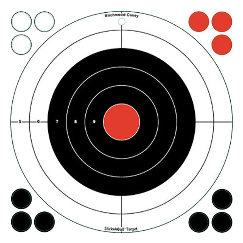 Birchwood Casey 33912 Stick-A-Bull Self-Adhesive 12" Bullseye Paper Targets 5 Pack