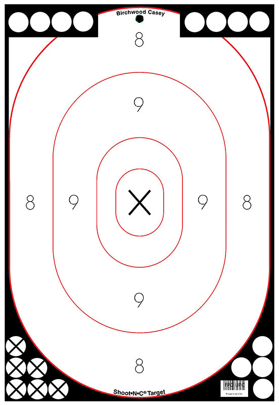 Birchwood Casey 34615 Shoot-N-C 12"x18" Reactive Black/White Silhouette Self-Adhesive Targets 5 Pack