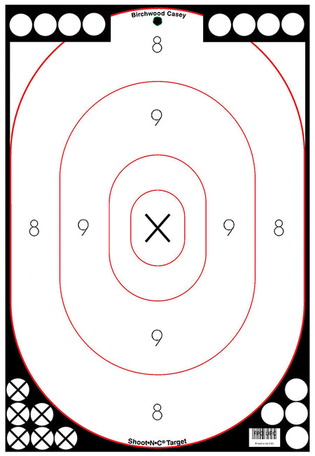 Birchwood Casey 34615 Shoot-N-C 12"x18" Reactive Black/White Silhouette Self-Adhesive Targets 5 Pack
