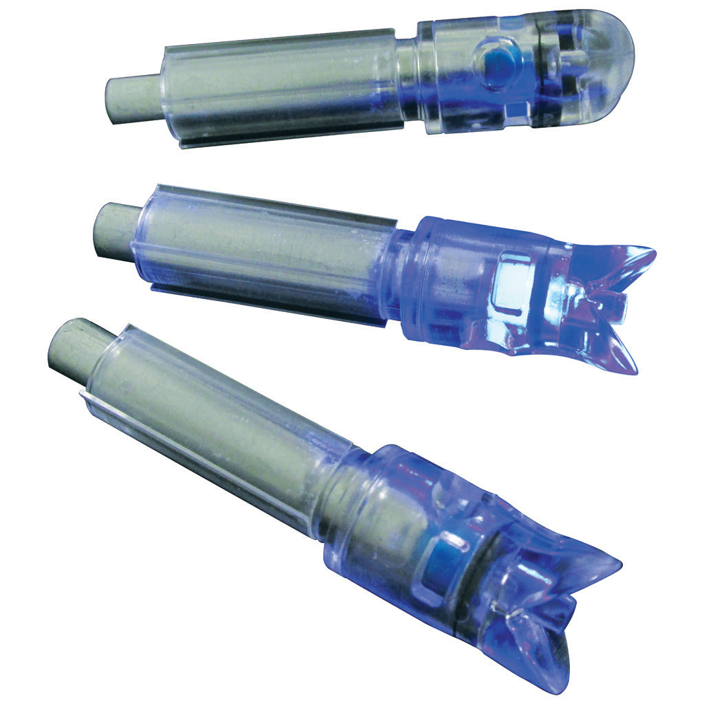 GWS Crossbow Lighted Nocks Blue 3 pk. - Plunger Activated