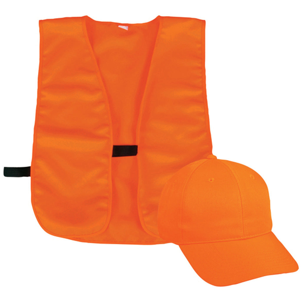 Outdoor Cap Blaze Orange Vest and Cap Combo Adult Size