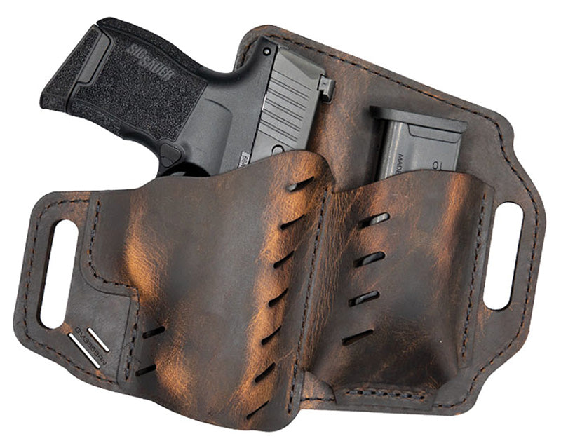 Versacarry Guardian Sub-Compact OWB Water Buffalo Leather Holster Mag Pouch RH Sz4