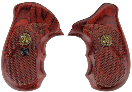 Pachmayr 63000 Checkered Rosewood Laminate Renegade Grip with Finger Grooves for Smith & Wesson J Frame