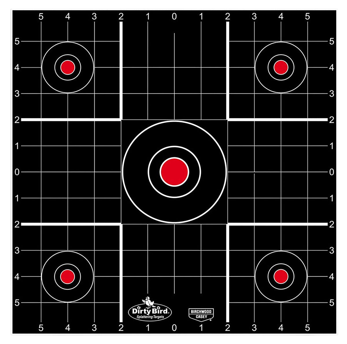 Birchwood Casey 35212 Dirty Bird Bullseye Tagboard Target 12" Black/Red 12 PK
