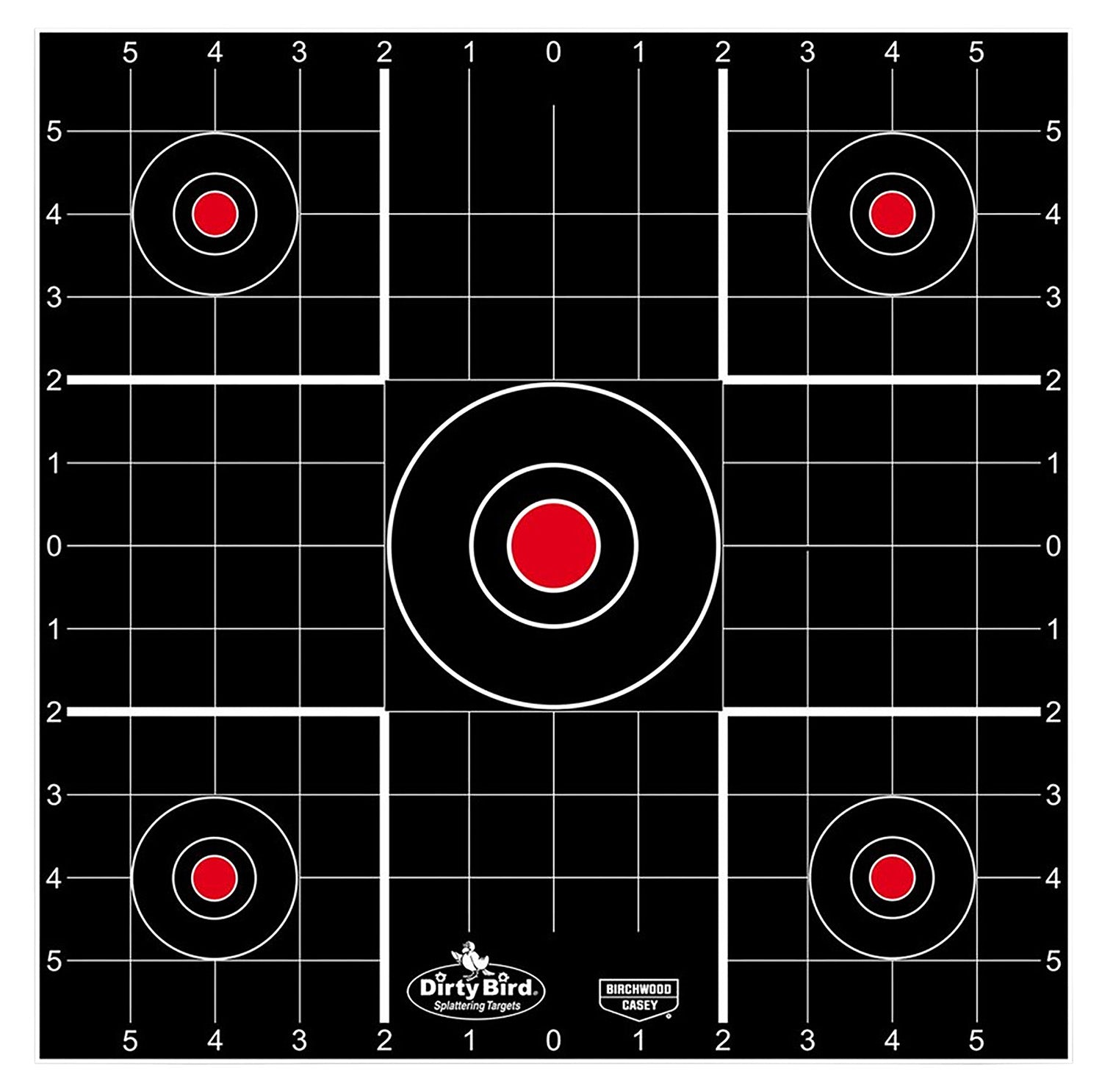 Birchwood Casey 35212 Dirty Bird Bullseye Tagboard Target 12" Black/Red 12 PK