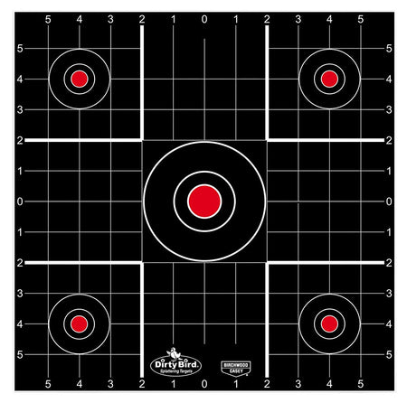 Birchwood Casey 35212 Dirty Bird Bullseye Tagboard Target 12" Black/Red 12 PK