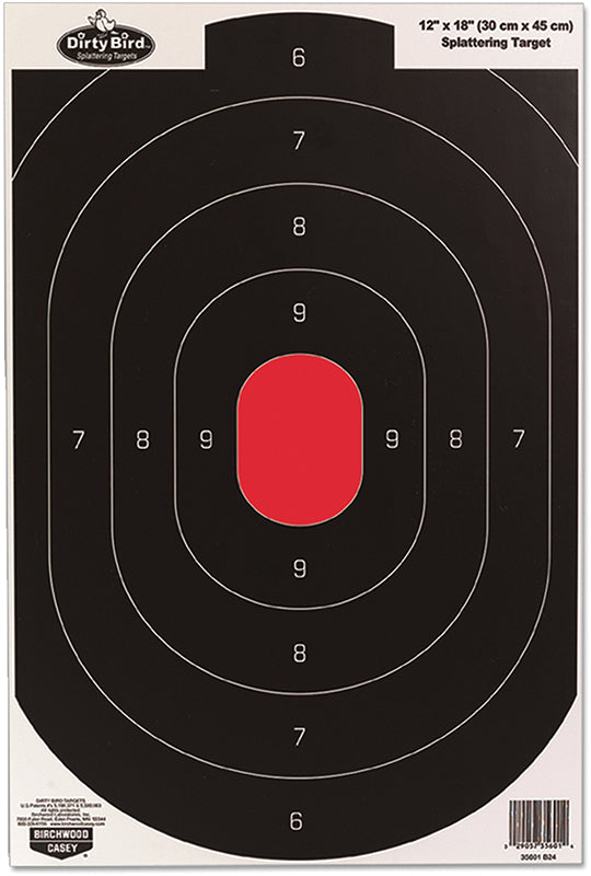 Birchwood Casey 35608 Dirty Bird Splattering Silhouette Hanging Tagboard Pistol Targets 8 Pack