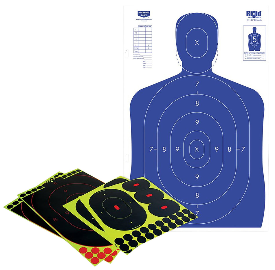 Birchwood Casey 34602 Shoot-N-C Silhouette Reusable Target Kit with Pasters Self-Adhesive Multi-Color