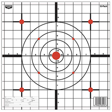 Birchwood Casey 37213 EZE-Scorer 12" Bullseye Paper Target with Sight-In Grid Black/White 13 Count