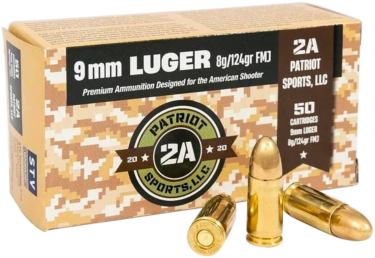 Patriot Sports  Full Metal Jacket 124 Grain 9mm Luger/Parabellum  8594199980066