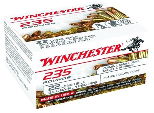 Winchester .22 Long Rifle USA 235 36 grain Plated Hollow Point ammunition