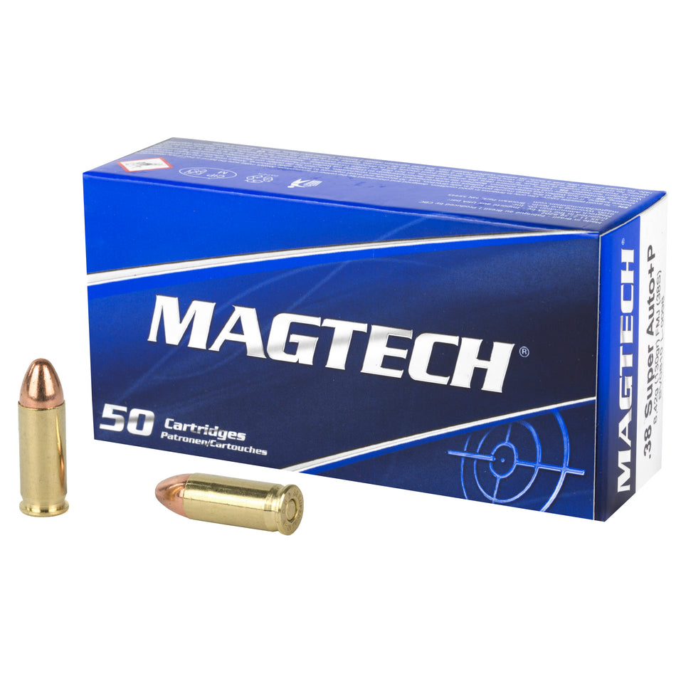 Magtech .38 Super Sport Shooting Range/Training +P 130 grain Full Metal Jacket ammunition