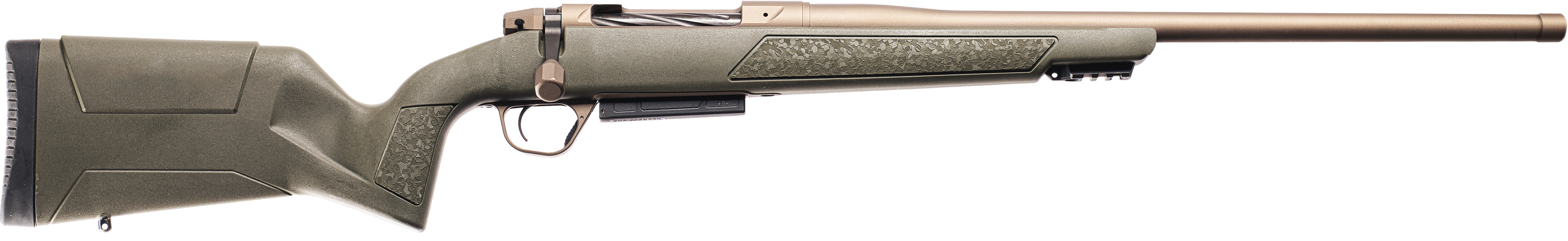 Christensen Arms 801-15036-03 Evoke 7mm BC 4+1 20" Burnt Bronze Cerakote Threaded Barrel, Burnt Bronze Cerakote Drilled & Tapped Receiver, Picatinny Rail Forend, OD Green Fixed Polymer Stock
