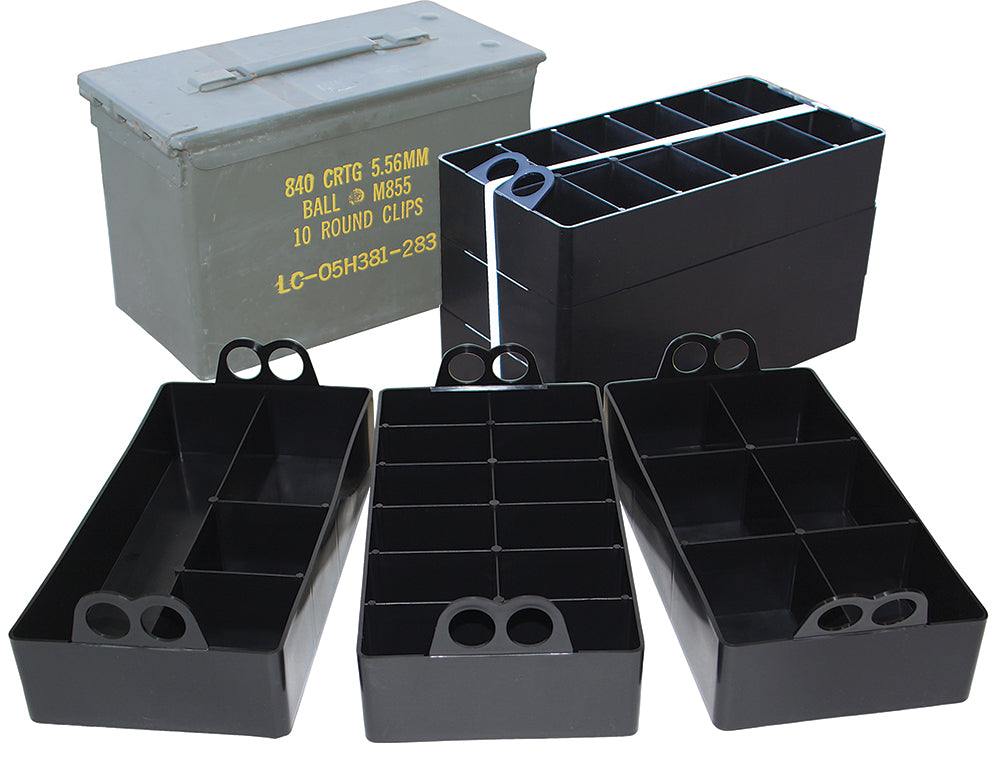 MTM Case-Gard ACO 3-Tray Ammo Can Organizer Insert Black Polypropylene