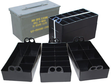 MTM Case-Gard ACO 3-Tray Ammo Can Organizer Insert Black Polypropylene