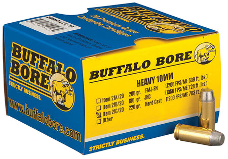 Buffalo Bore 10mm Auto Outdoorsman 220 grain Hard Cast Flat Nose ammunition