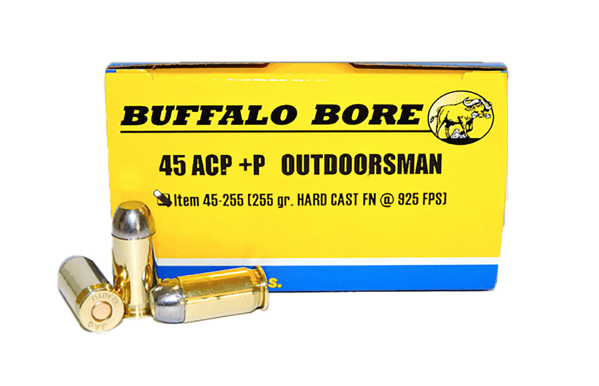 Buffalo Bore .45 ACP/Auto Outdoorsman +P 255 grain Hard Cast Flat Nose ammunition