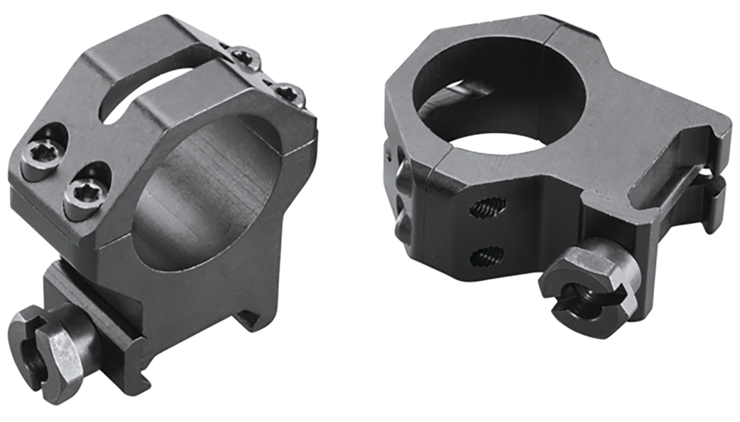 Weaver Four-Hole Skeleton Ring Set 48362 1" Extra High Matte Black