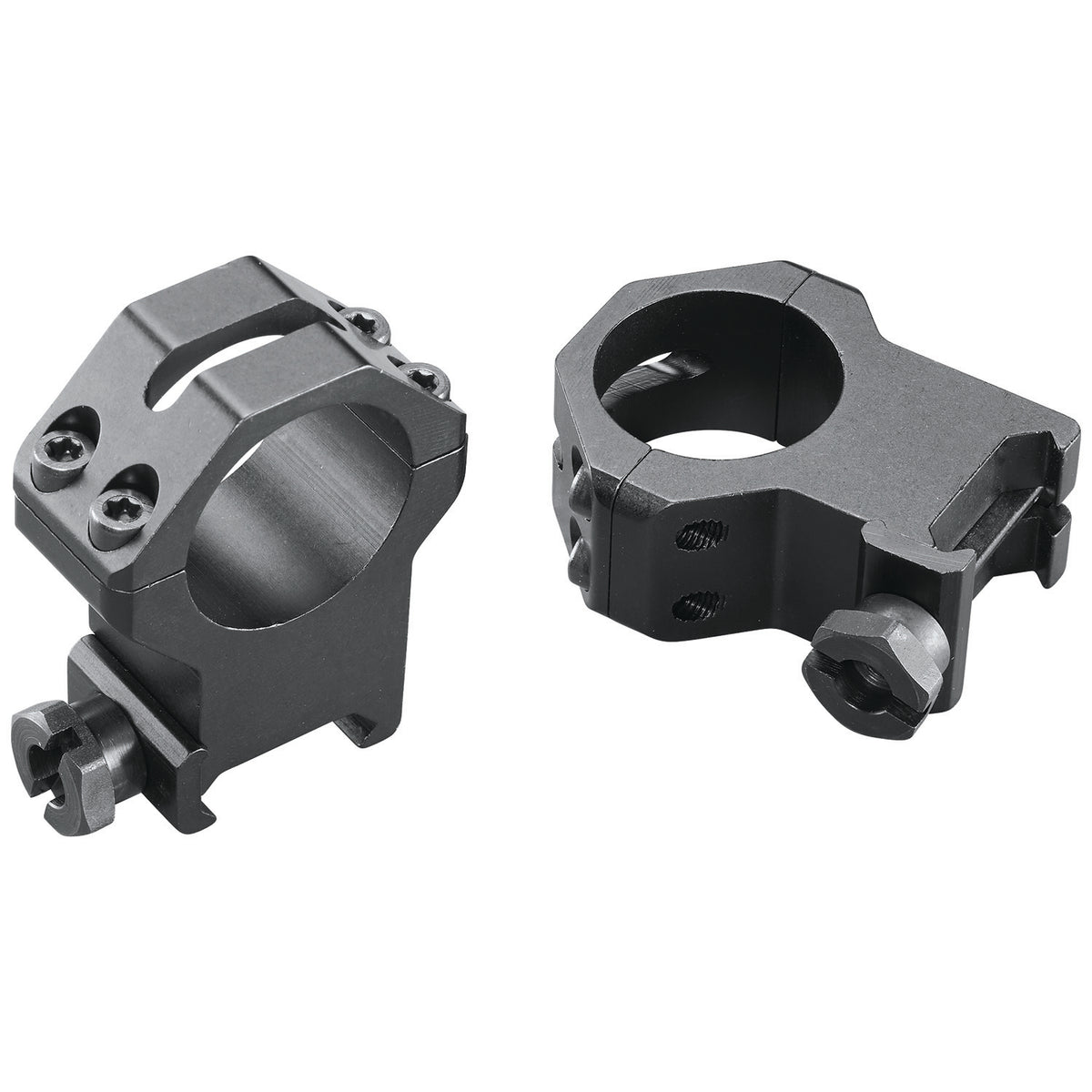 Weaver Four-Hole Skeleton Ring Set 48363 1" Extra Extra High Aluminum Matte Black