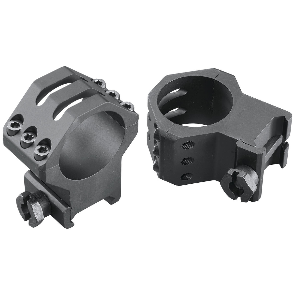 Weaver Six-Hole Picatinny Ring Set 99695 30mm Extra High Matte Black