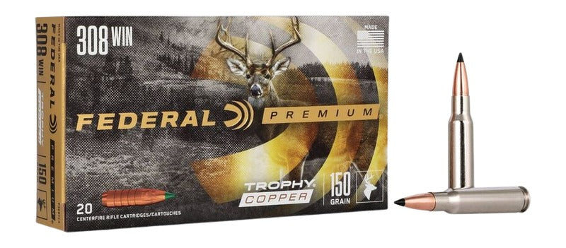 Federal Premium Trophy Copper 150 Grain .308 Win / 7.62x51mm 2820 fps 029465063481