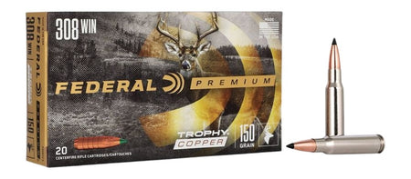 Federal Premium Trophy Copper 150 Grain .308 Win / 7.62x51mm 2820 fps 029465063481