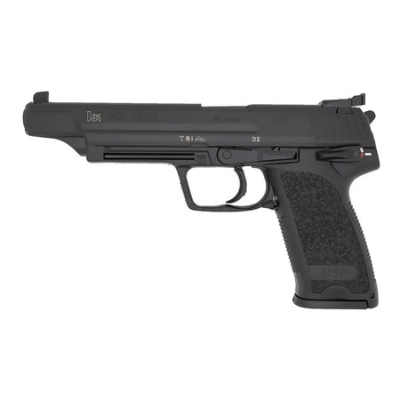 HK 81000367 USP V1 Elite 45 ACP 12+1 6.02" Stainless Stainless Steel Barrel, Black Long/Serrated Steel Slide, Black Polymer Frame, Black Polymer Grip, Includes Two Mags