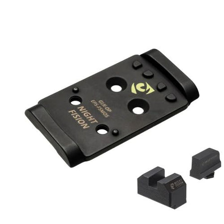 Night Fision Holosun EPS Optic Plate & Blank Sights Glock Full Size MOS