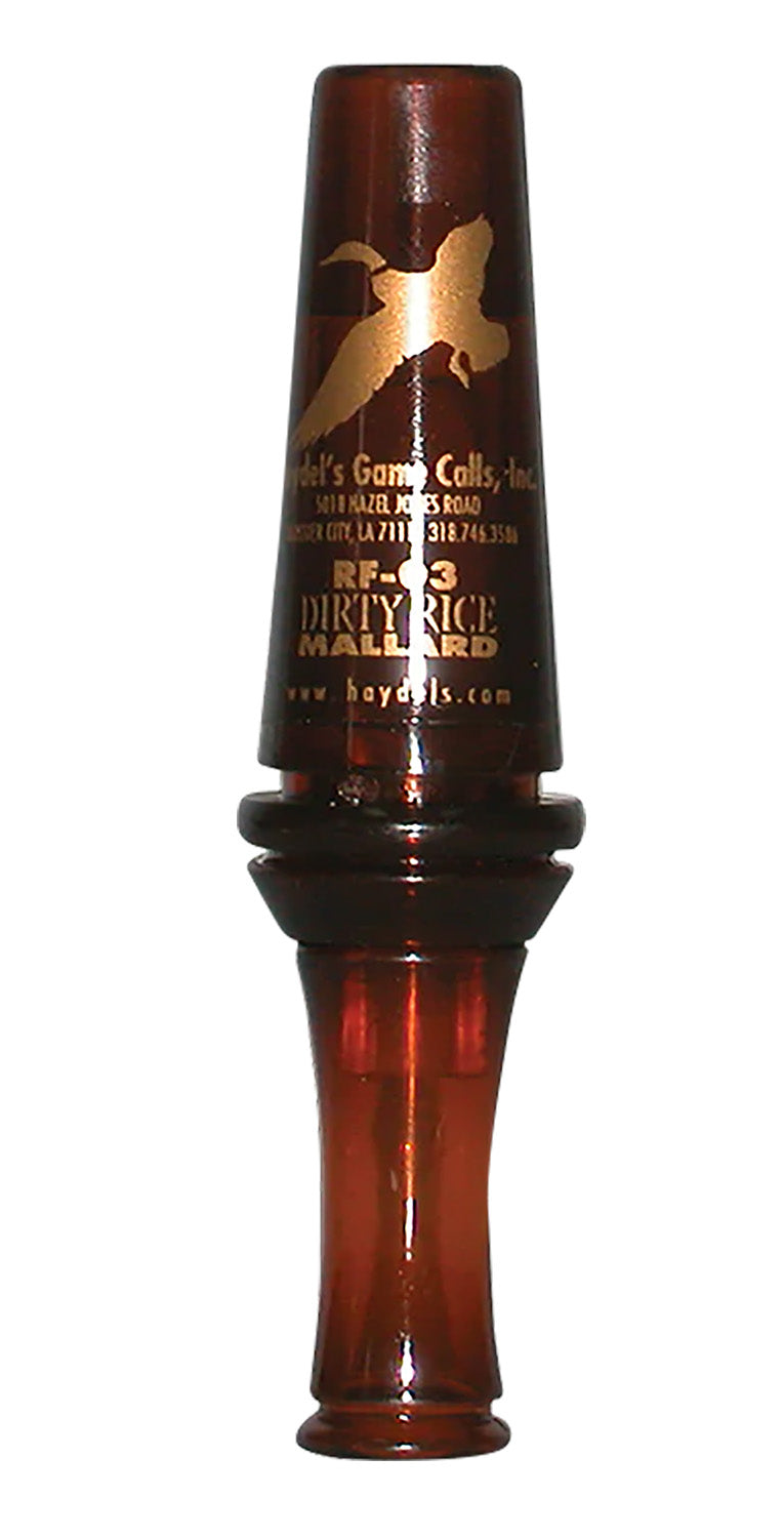 Haydel's Game Calls RF03 Dirty Rice Open Call - Double Reed Mallard Rice Feeding Sounds, Brown Plastic