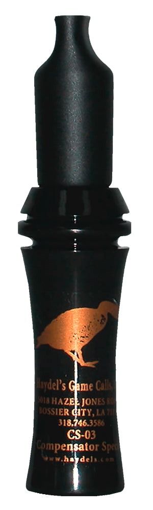 Haydel's Game Calls CS03 Compensator Open Call - Specklebelly Goose Yodel & Cluck Sounds, Black Acrylic