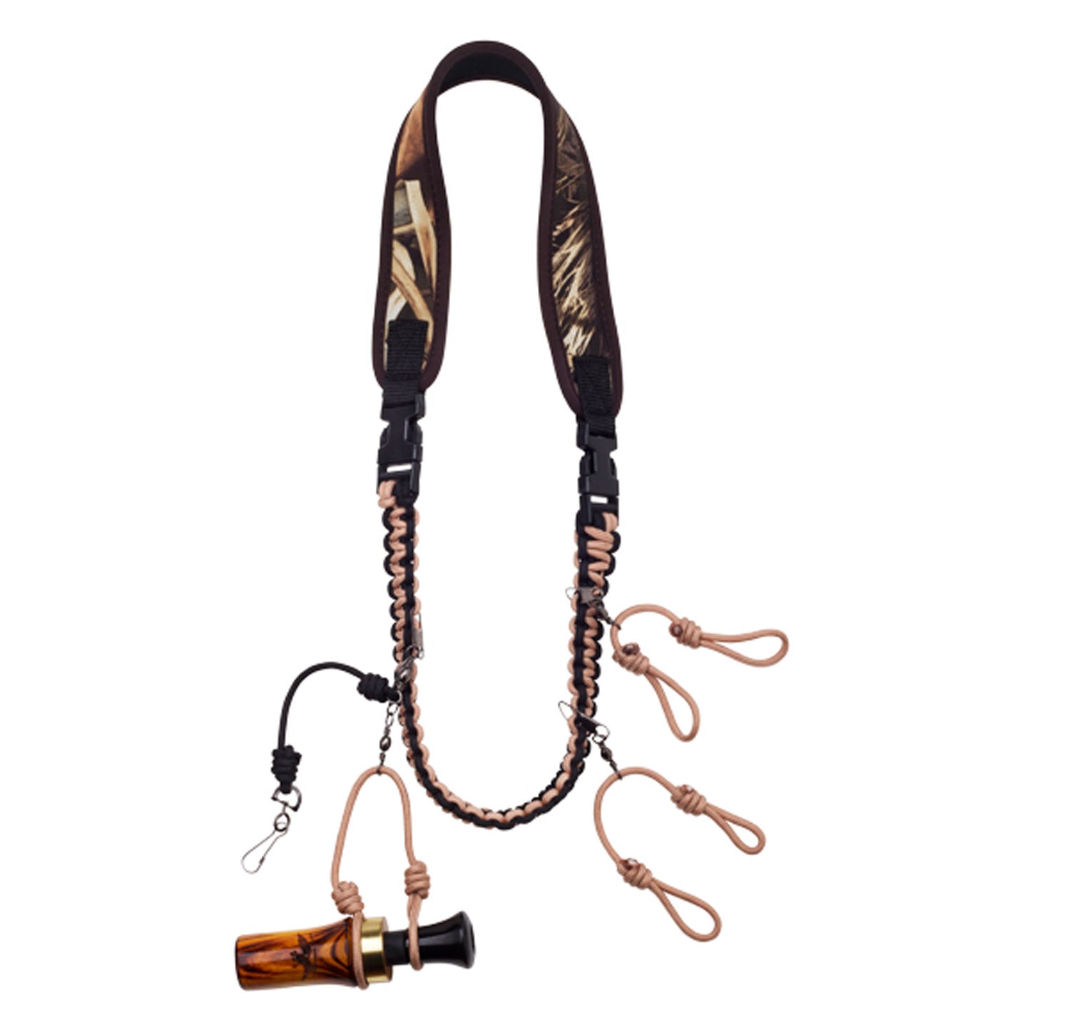 Duck Commander DNBQL3 Cut Em Camo Neoprene Hunting Call Lanyard with Swivels