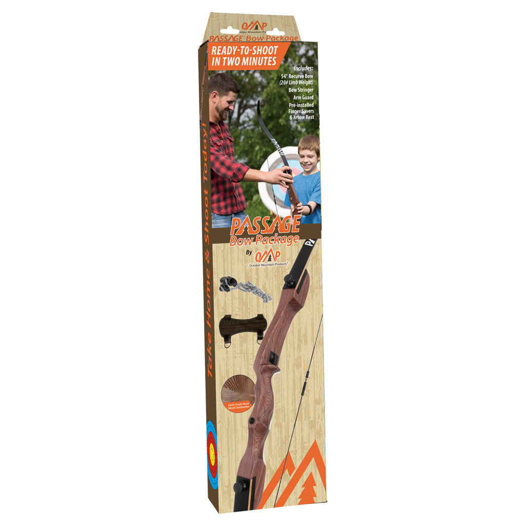 October Mountain Passage Youth Recurve Bow Package 54 in. 20 lbs. Right Hand