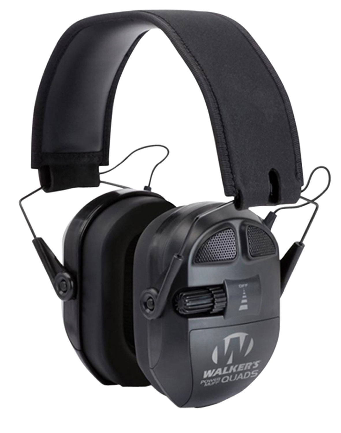 Walker's 26 dB Ultimate Power Quad Electronic Ear Muff Over-the-Head Black Polymer