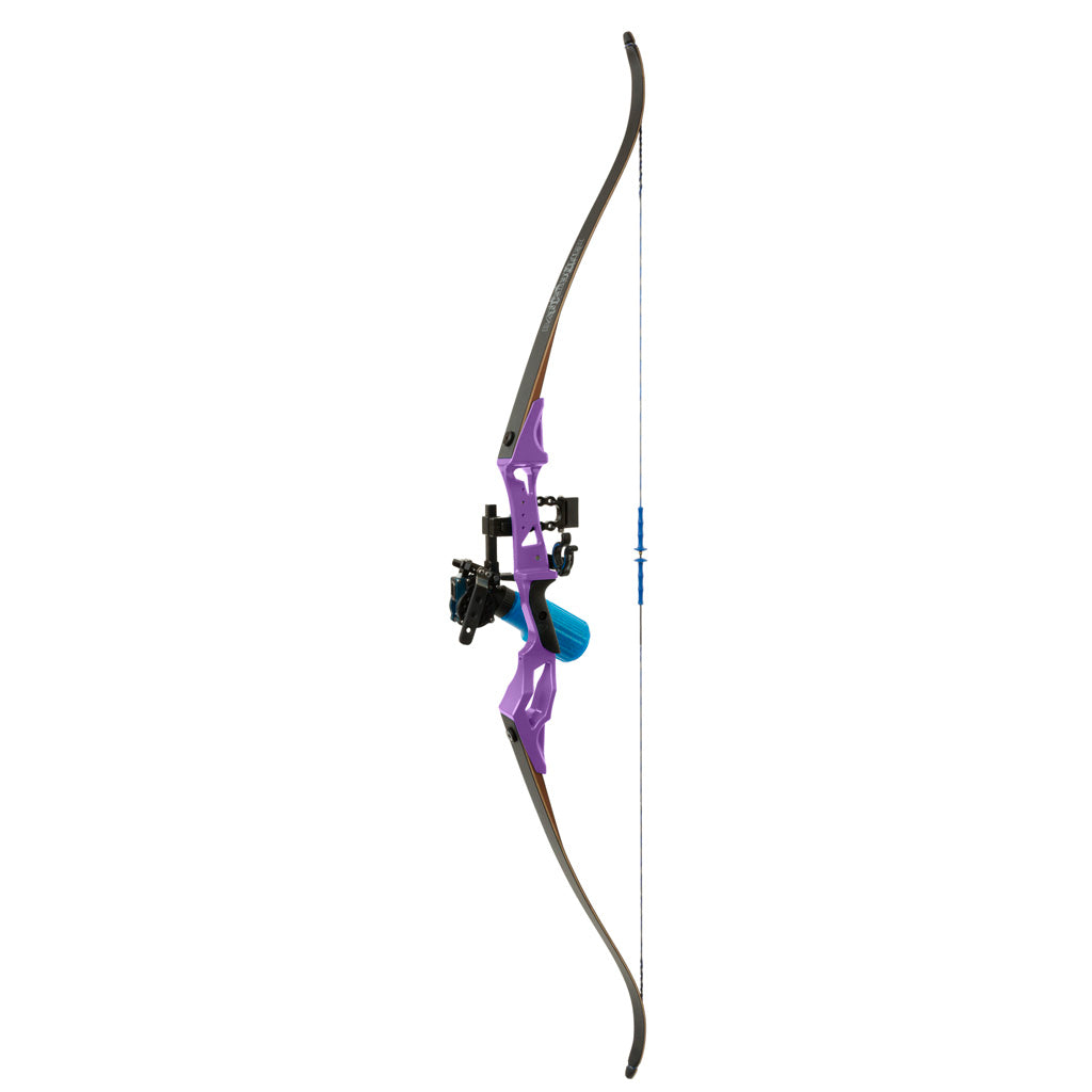 Fin Finder Bank Runner Recurve Bowfishing Package Winch Pro Bowfishing Reel Purple 35 lbs Right Hand