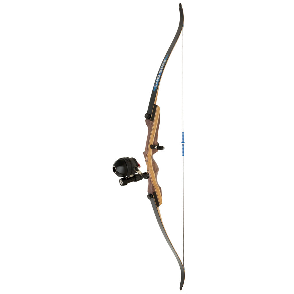 Fin Finder Sand Shark Recurve Bow Package with Spin Doctor Bowfishing Reel 62 inch 35 lb Left Hand