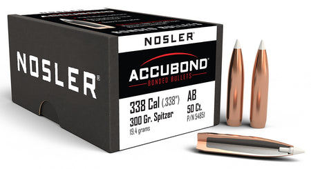 Nosler 54851 AccuBond .338 Cal 300 Grain Spitzer Point Bullets 50/Box