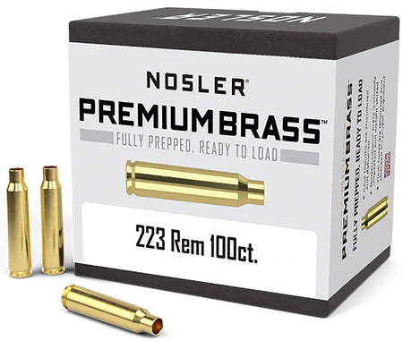 Nosler 10098 Unprimed Premium Brass Cases 223 Remington Rifle 100-Count