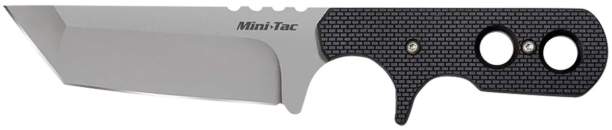 Cold Steel 49HTF Mini Tac Neck Knife 3.75" Fixed Tanto AUS-8A Stainless Blade, Black Griv-Ex Handle