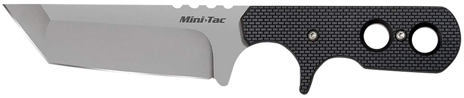 Cold Steel 49HTF Mini Tac Neck Knife 3.75" Fixed Tanto AUS-8A Stainless Blade, Black Griv-Ex Handle
