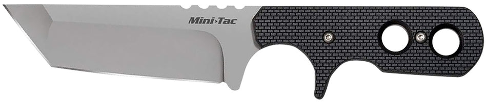 Cold Steel 49HTF Mini Tac Neck Knife 3.75" Fixed Tanto AUS-8A Stainless Blade, Black Griv-Ex Handle