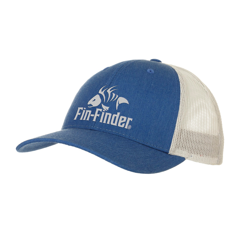 Fin Finder Logo Trucker Hat Heathered Royal/Light Grey