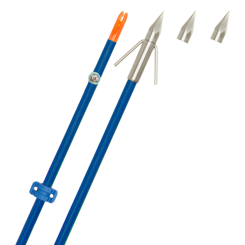 Fin Finder Raider Pro 32in Blue Bowfishing Arrow Bighead Tip