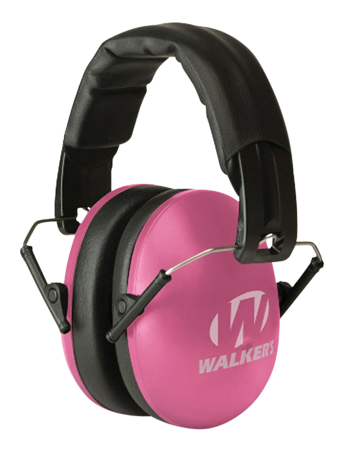 Walker's 27 dB Folding Muff Over-the-Head Pink/Black Polymer Fits Youth and Women