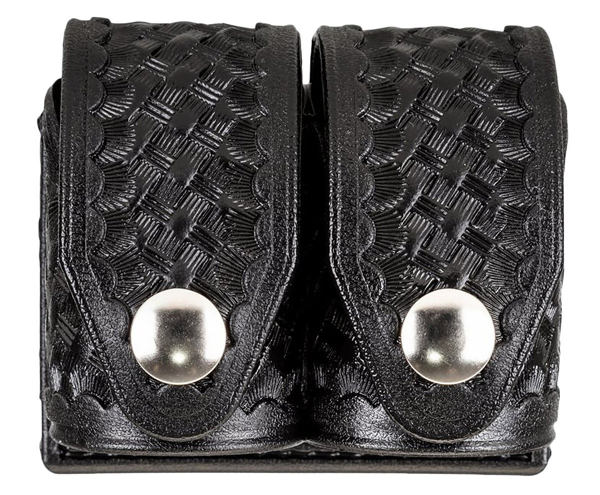 HKS 203BLBN Dual Speedloader Carrier Large Black Hytrel Velcro 2.25" Belt Loop