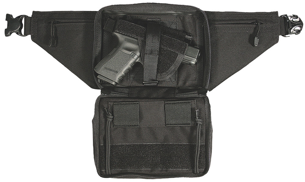 Blackhawk OWB Fanny Pack Holster Black 1000D Cordura Nylon Belt Loop Universal Fit Small-Large Autos & Revolvers
