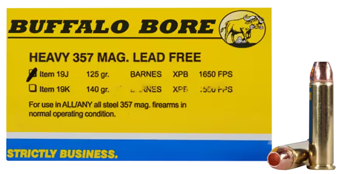 Buffalo Bore .357 Magnum BUFFALO-BARNES LEAD-FREE HEAVY 125 grain Barnes VOR-TX XPB Lead-Free ammunition