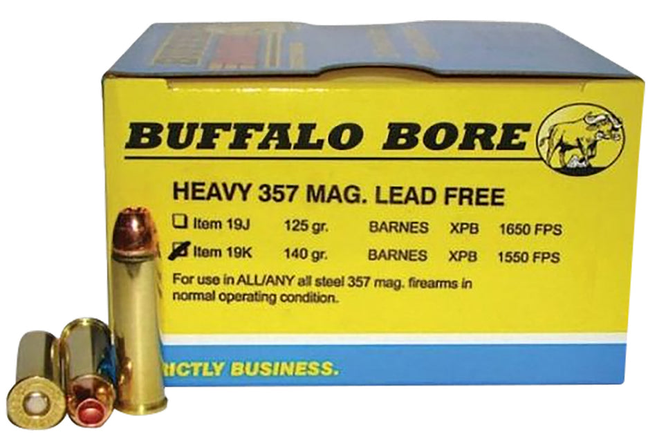 Buffalo Bore .357 Magnum BUFFALO-BARNES LEAD-FREE HEAVY 140 grain Barnes VOR-TX XPB Lead-Free ammunition
